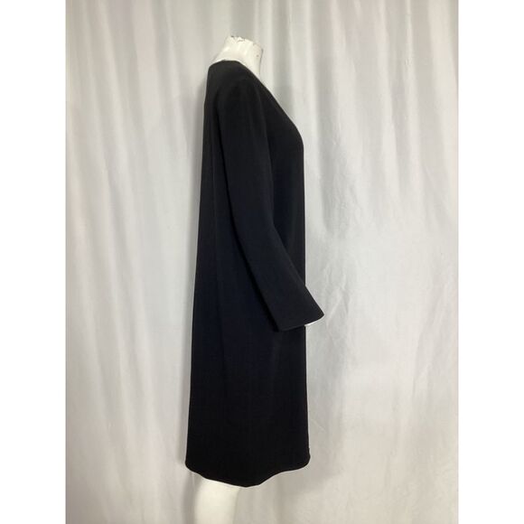 Pre Loved The Row Vintage Silk Shift Dress Women black Midi - Picture 6 of 8